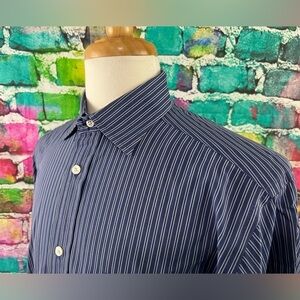 Faconnable Long Sleeve French Cuff Shirt Blue Size 3 15,1/2-r